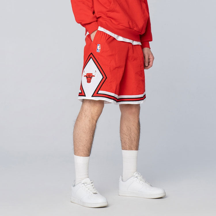 Nike Chicago Bulls Courtside Heritage NBA Casual Sports Logo Printing Basketball Shorts Red CV5597-657