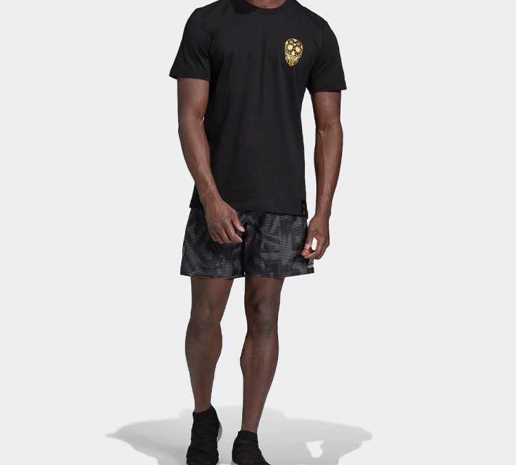 adidas Logo Printing Sports Short Sleeve Black DP0220