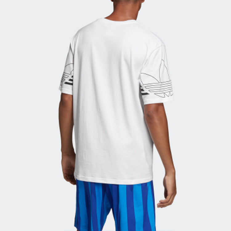 adidas originals Outline Tee Round Neck Short Sleeve White DU8536