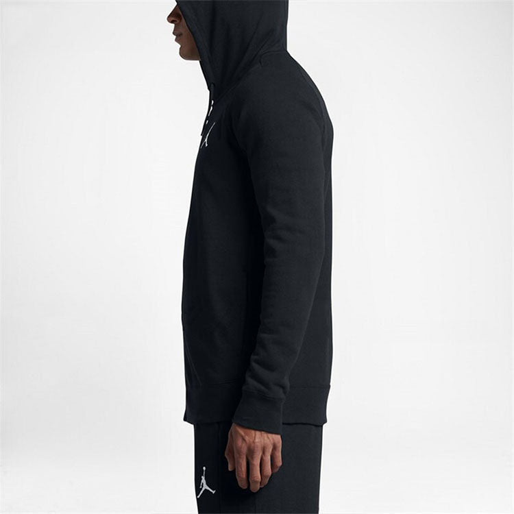 Air Jordan Embroidered Knit Hooded Jacket Men's Black AH3932-010