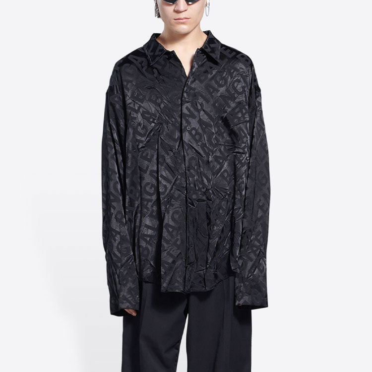 Balenciaga All Over Logo Minimal Shirt 'Black' 681812TLO581000