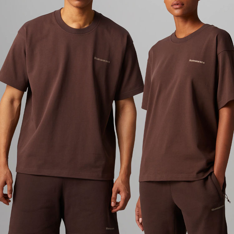 adidas x Pharrell Humanrace Small Logo T-Shirt 'Brown' HI2956