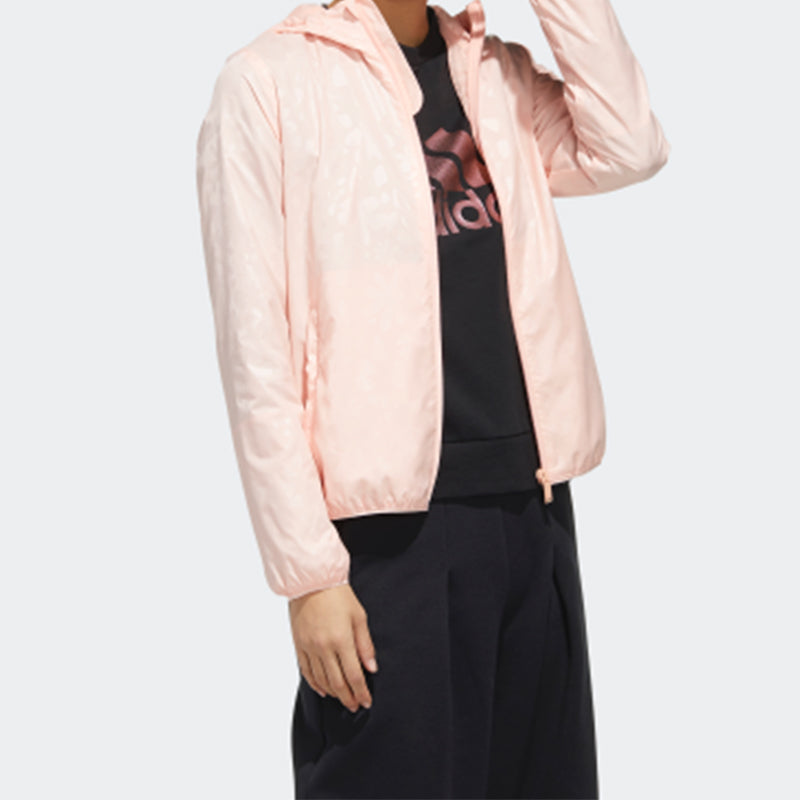 (WMNS) adidas Alphabet Logo Flower Sports Hooded Jacket Pink FM9305