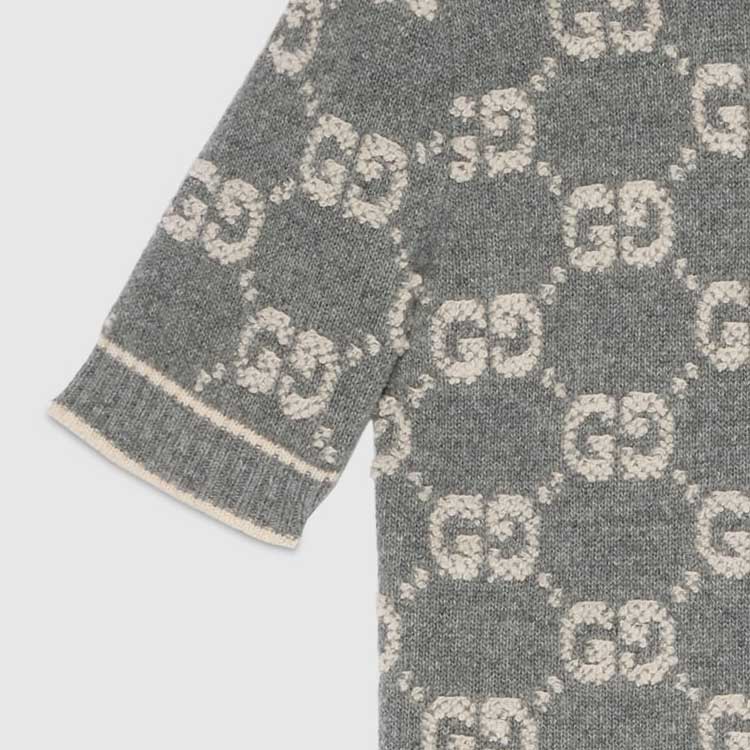 (WMNS) Gucci GG Wool Boucl Jacquard Top 'Grey Ivory' 770059-XKCNA-1130