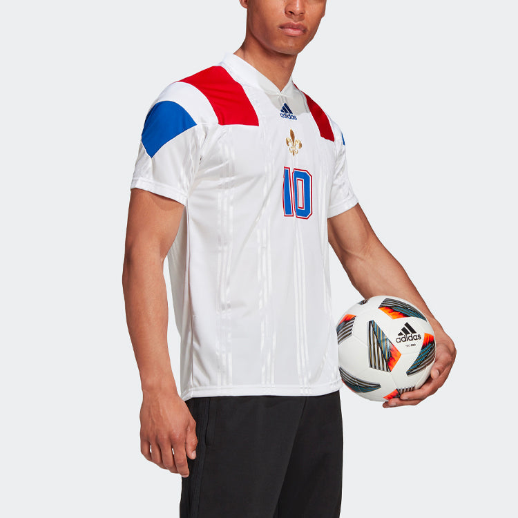 adidas Par Jsy Soccer/Football Training Casual Sports Short Sleeve White FK3571