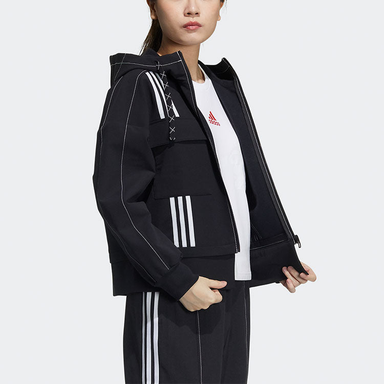 (WMNS) adidas Str Jkt Diy Athleisure Casual Sports Hooded Jacket Black GP0628