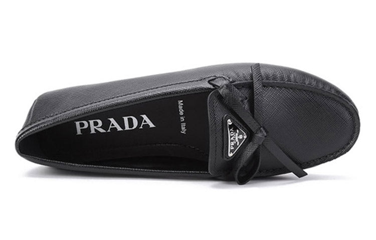 (WMNS) PRADA Saffiano Leather Driving Loafers 'Black' 1DD071_053_F0002_F_005