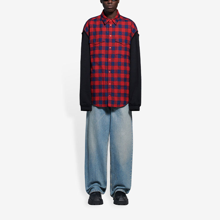Balenciaga FW21 Long-Sleeved Shirt Red 658936TBM238521