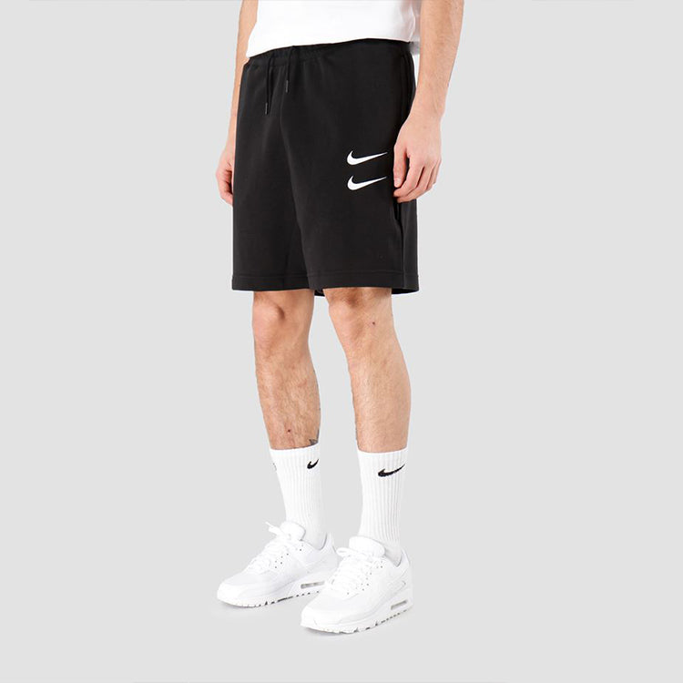 Nike Swoosh French Terry Short Alphabet Printing Casual Sports Shorts Black DB4958-010