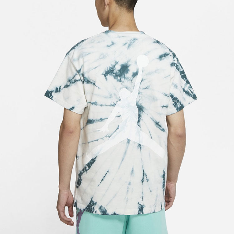 Air Jordan Tie Dye Printing Loose Knit Short Sleeve Green DQ3903-101