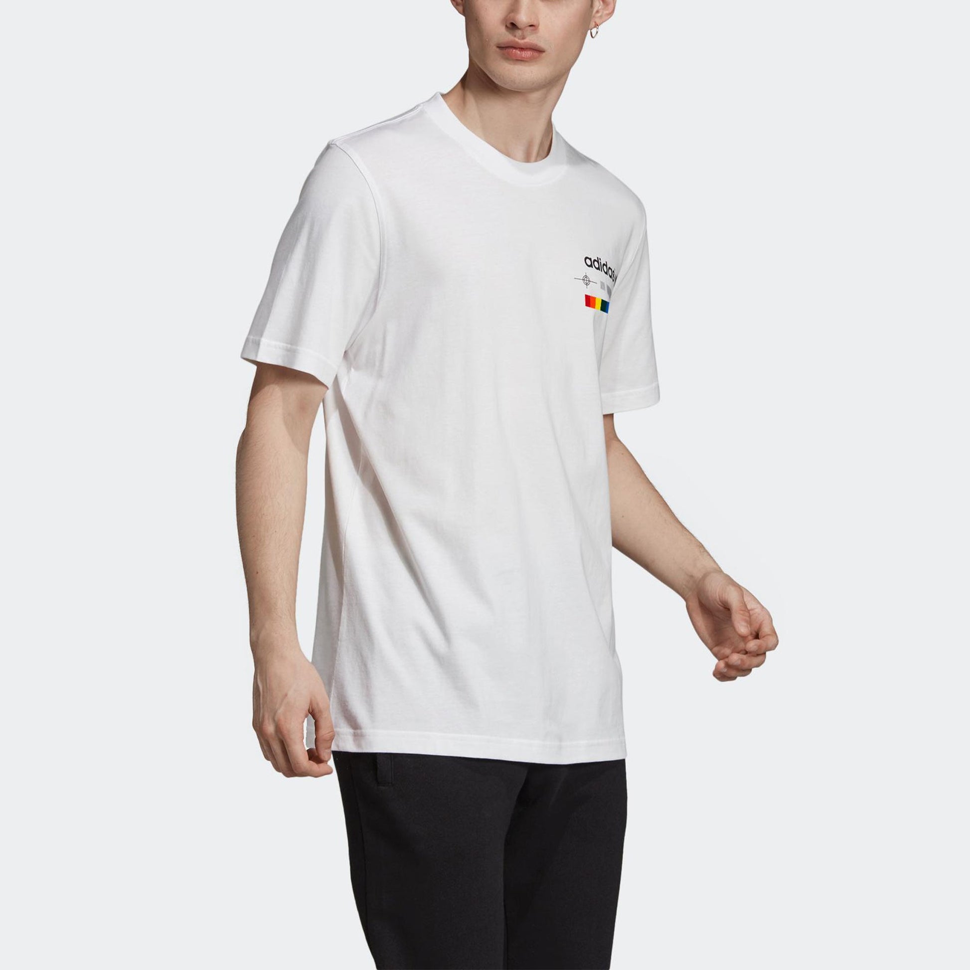 adidas originals Spectrum Tee Round Neck Casual Sports Alphabet Short Sleeve White EI6215