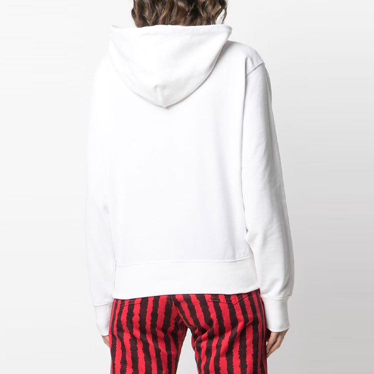 (WMNS) KENZO SS21 Embroidery Logo Hoodie White FB52SW8714XA-01