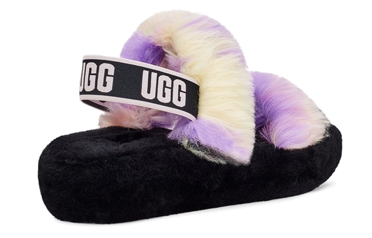 (WMNS) UGG Sandals Black White Purple 1119821-MGNL