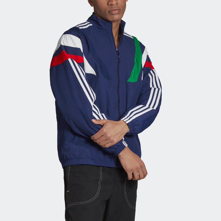 adidas originals Stand Collar Sports Jacket Navy Blue FN0966