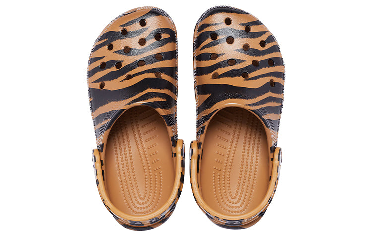 Crocs Classic clog Animal Printing Beach Tiger Stripes Yellow Sandals 206676-2ZF