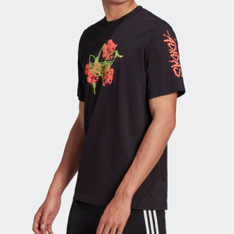 adidas originals Logo Printing Athleisure Casual Sports Short Sleeve Black GJ7769