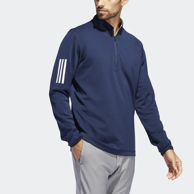 adidas Golf Sports Cardigan Long Sleeves Stand Collar Navy Blue FJ9981