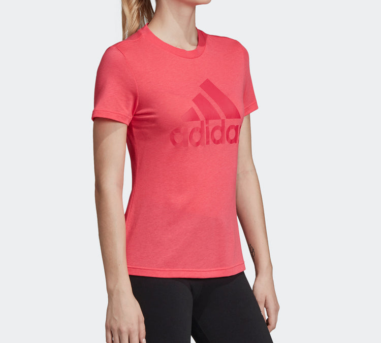 (WMNS) adidas Logo Alphabet Printing Sports Short Sleeve Red EB3788