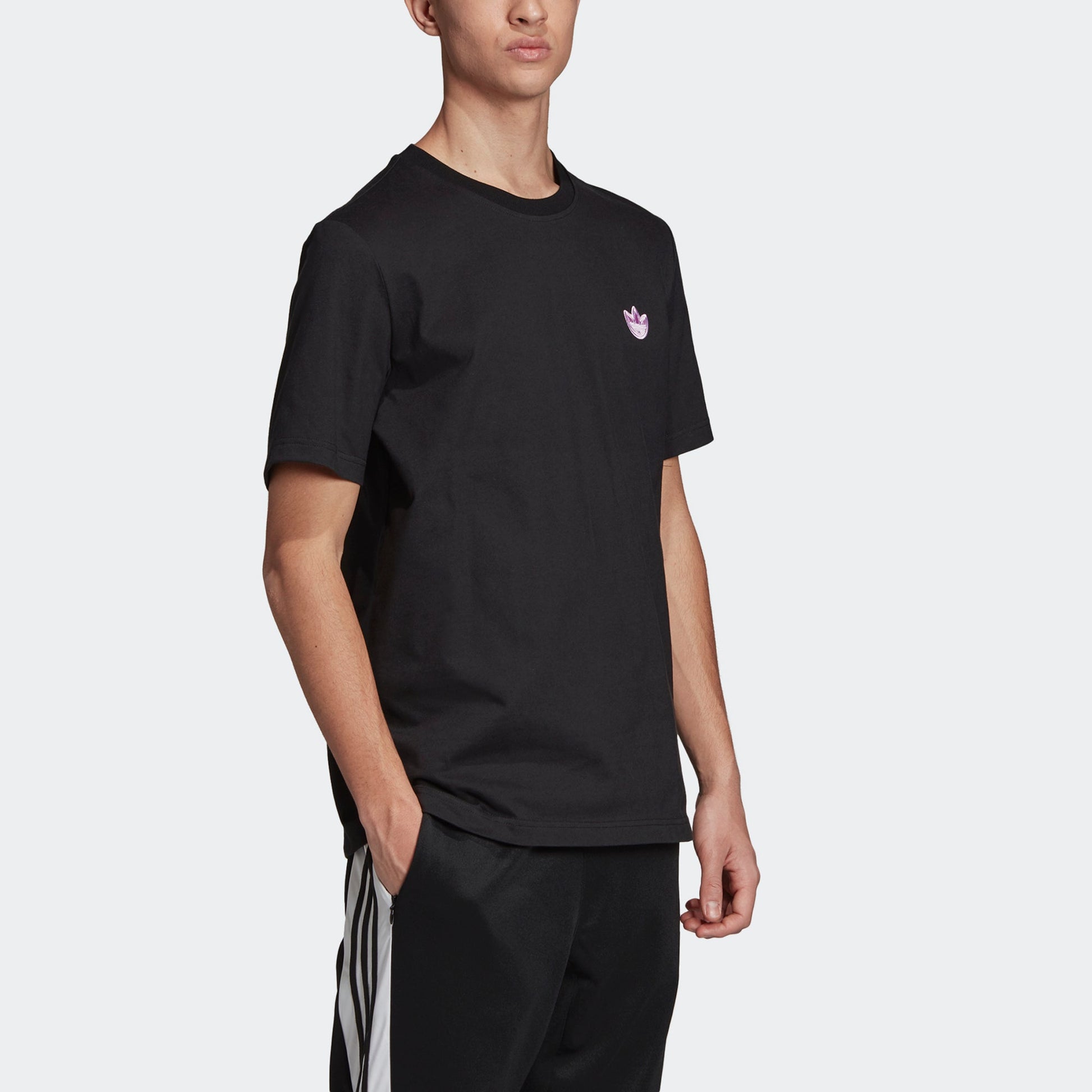 adidas originals Logo Ss Tee Solid Color Sports Round Neck Short Sleeve Black FK9985