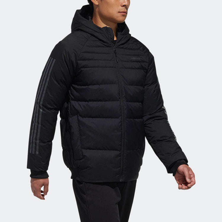 adidas neo Down Jkt Hooded Down Jacket Men's Black DM2197
