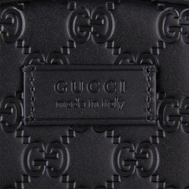Gucci Logo Embossing Cowhide Schoolbag Backpack Black Minimalistic Classic 450967-CWCQN-1000