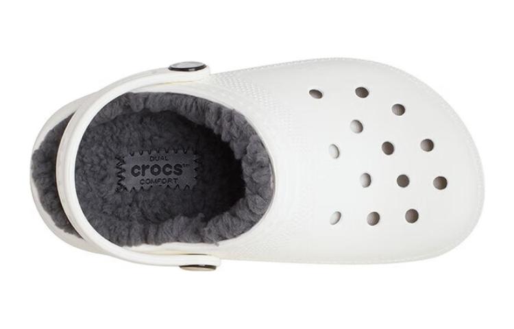 (GS) Crocs Classic Lined Clogs 'White Grey' 207009-10M