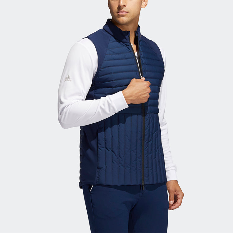 adidas Frstgrd Vest Golf Sports Training Stand Collar Down Vest Navy Blue FT6916