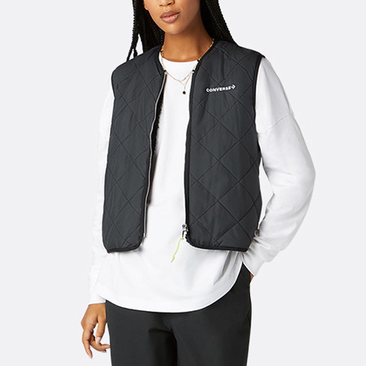 (WMNS) Converse Sherpa Reversible Vest Asia Sizing 'Black' 10020286A02