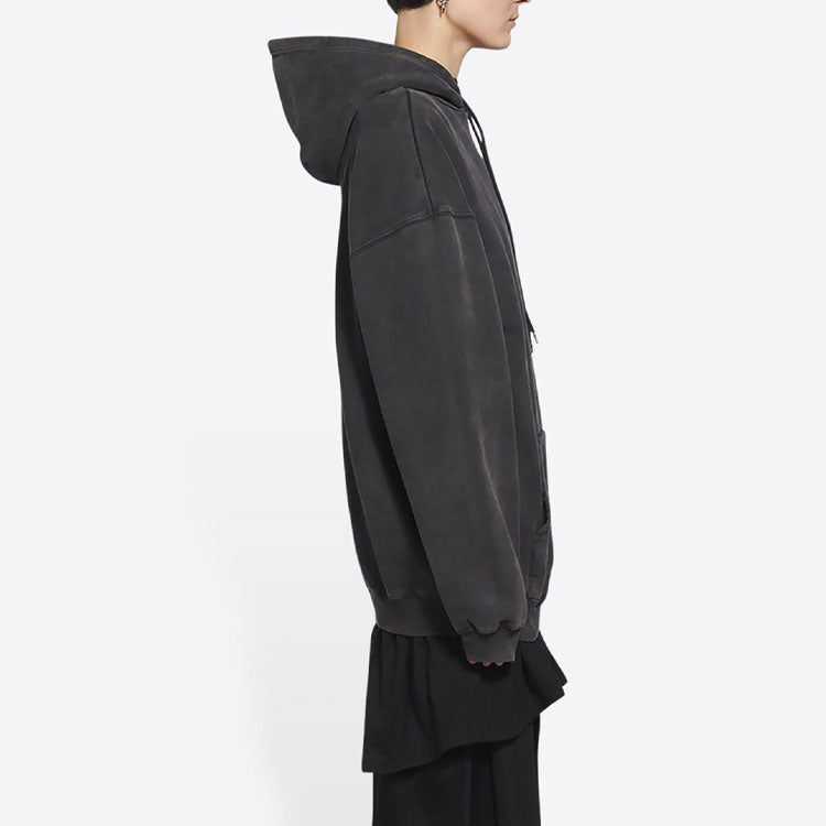 (WMNS) Balenciaga Embroidered Logo Hoodie 'Black' 578135TLVB81146