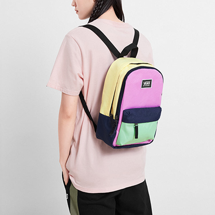 (WMNS) Vans Colorblock In Checkwork Backpack 'Pink Black Green' VN0A4DROVDK