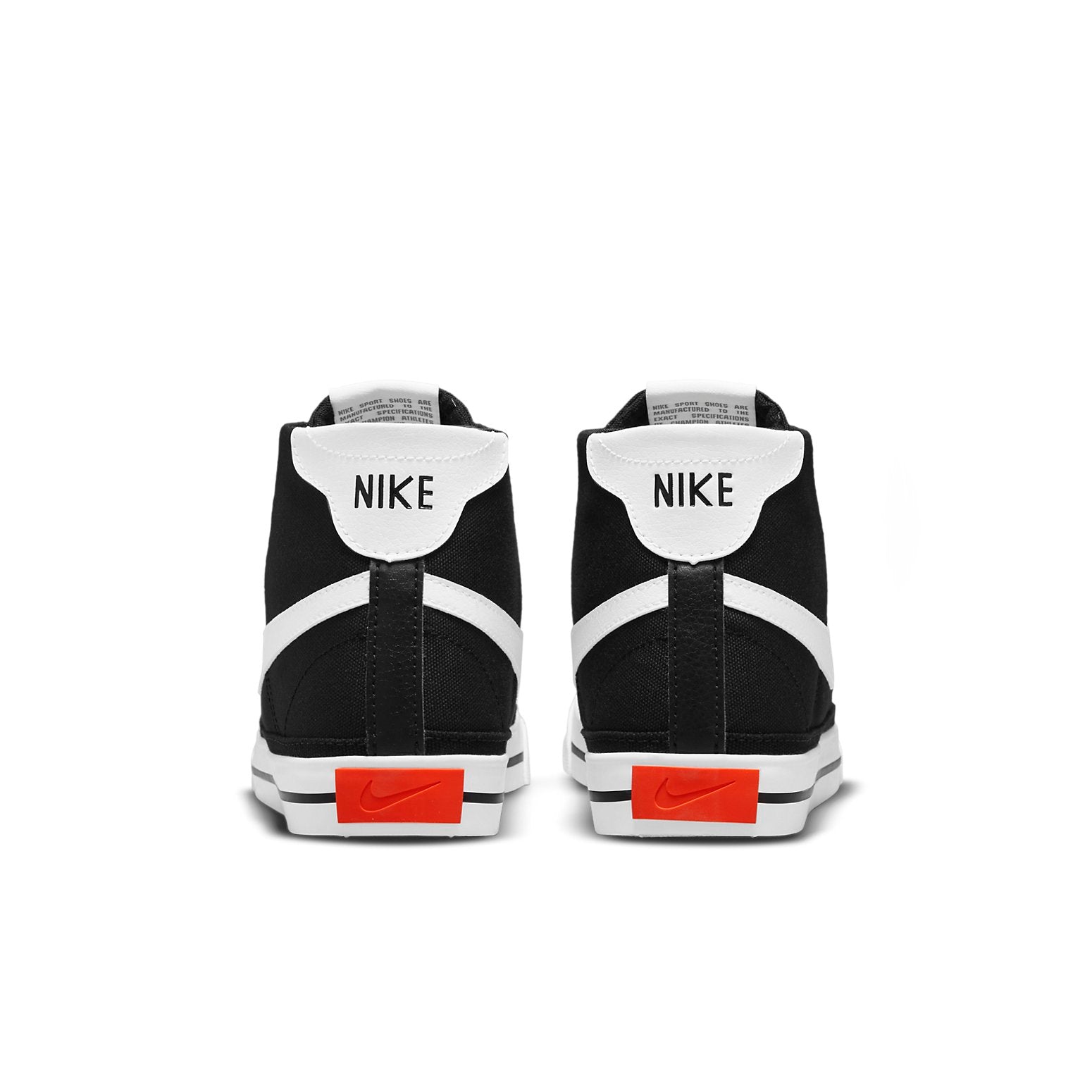 (WMNS) Nike Court Legacy Canvas Mid 'Black White Orange' DD0161-001