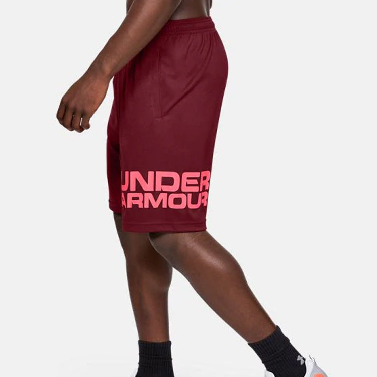 Under Armour Tech Wordmark Shorts 'Burgundy Pink' 1351653-615