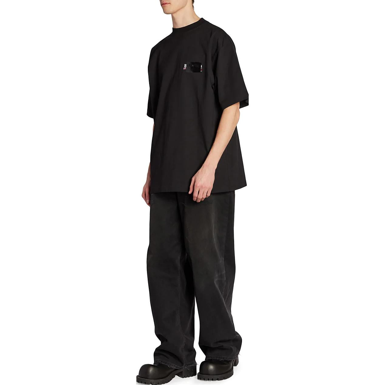 Balenciaga Gaffer T-Shirt Large Fit 'Black' 641675TNVG11089