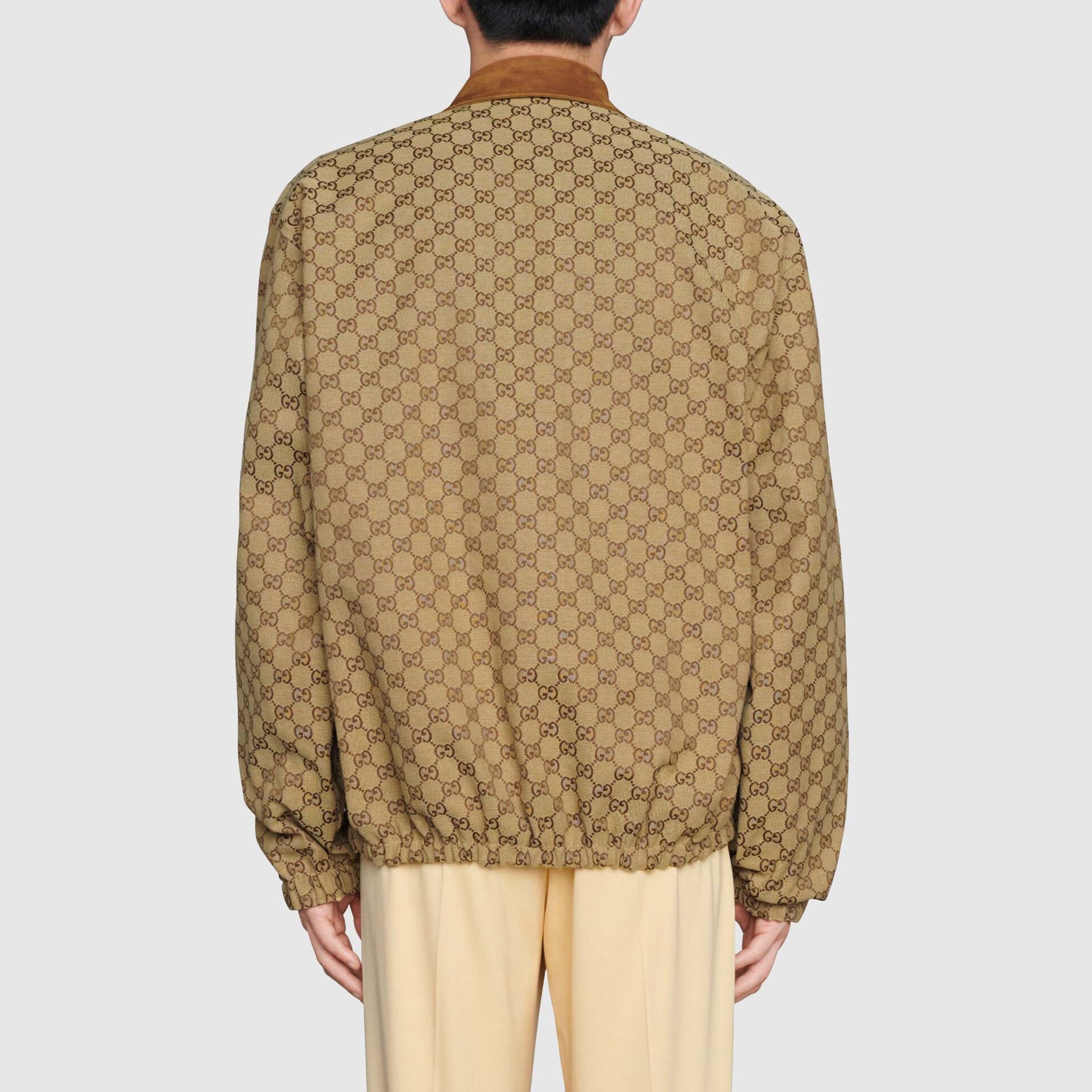 Men's Gucci FW21 Double Sided Retro GG Printing Jacket Light Brown 654842-Z8AN5-2109