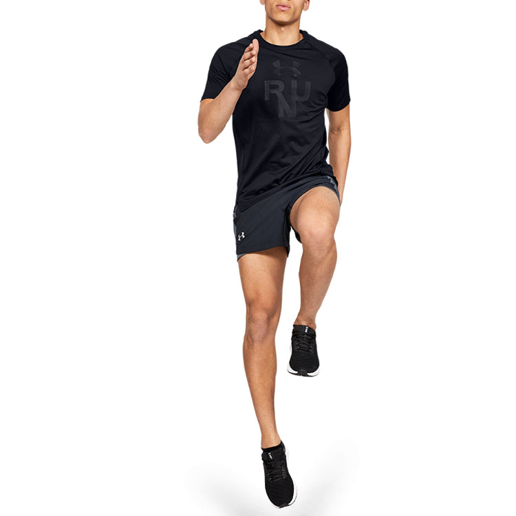 Men's Under Armour Qualifier Running Sports Short Sleeve Black 1342925-001