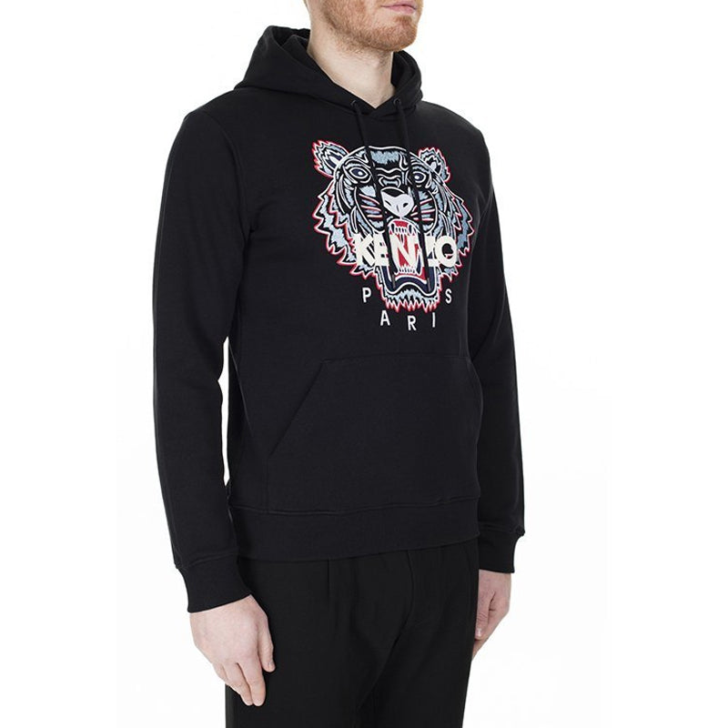 Men's KENZO Tiger Head Embroidered Pattern hooded Sports Black FA55SW4154XA-99