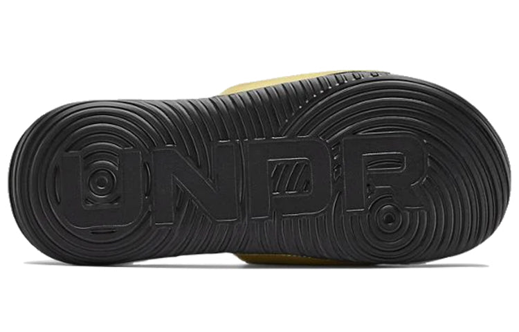 (WMNS) Under Armour Ansa Fixed Slides 'Black Metallic Gold' 3023772-006