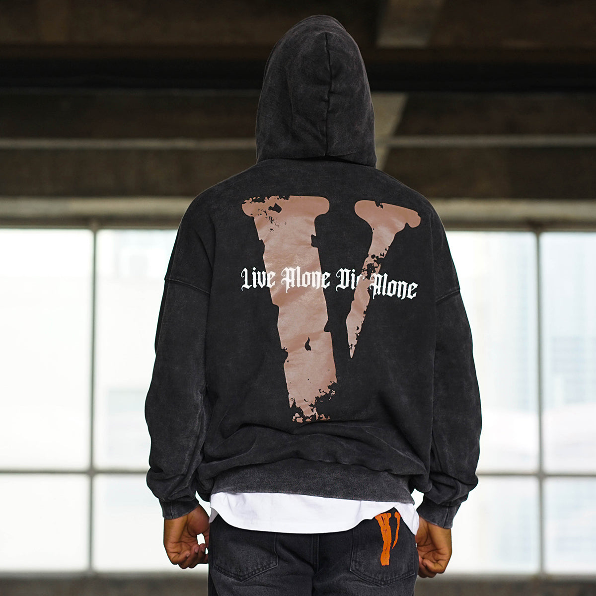 VLONE Live Alone Die Alone Hoodie 'Black Brown' VLHD24003-BK