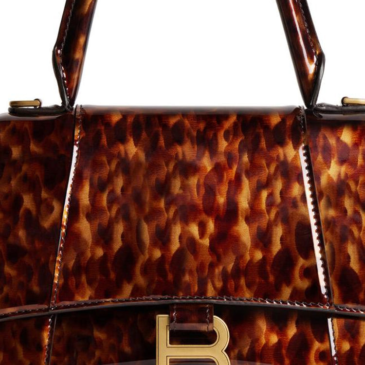 (WMNS) Balenciaga Hourglass Small Handbag Tortoise Shell Print 'Brown' 5935462AAZK2126