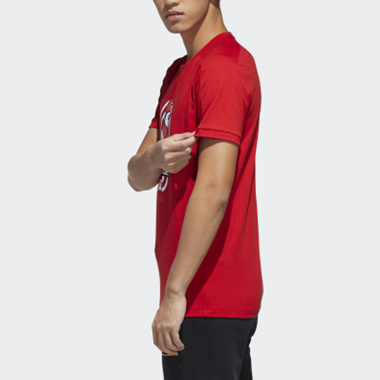adidas neo M Gk Tee4 Round Neck Red GK1482