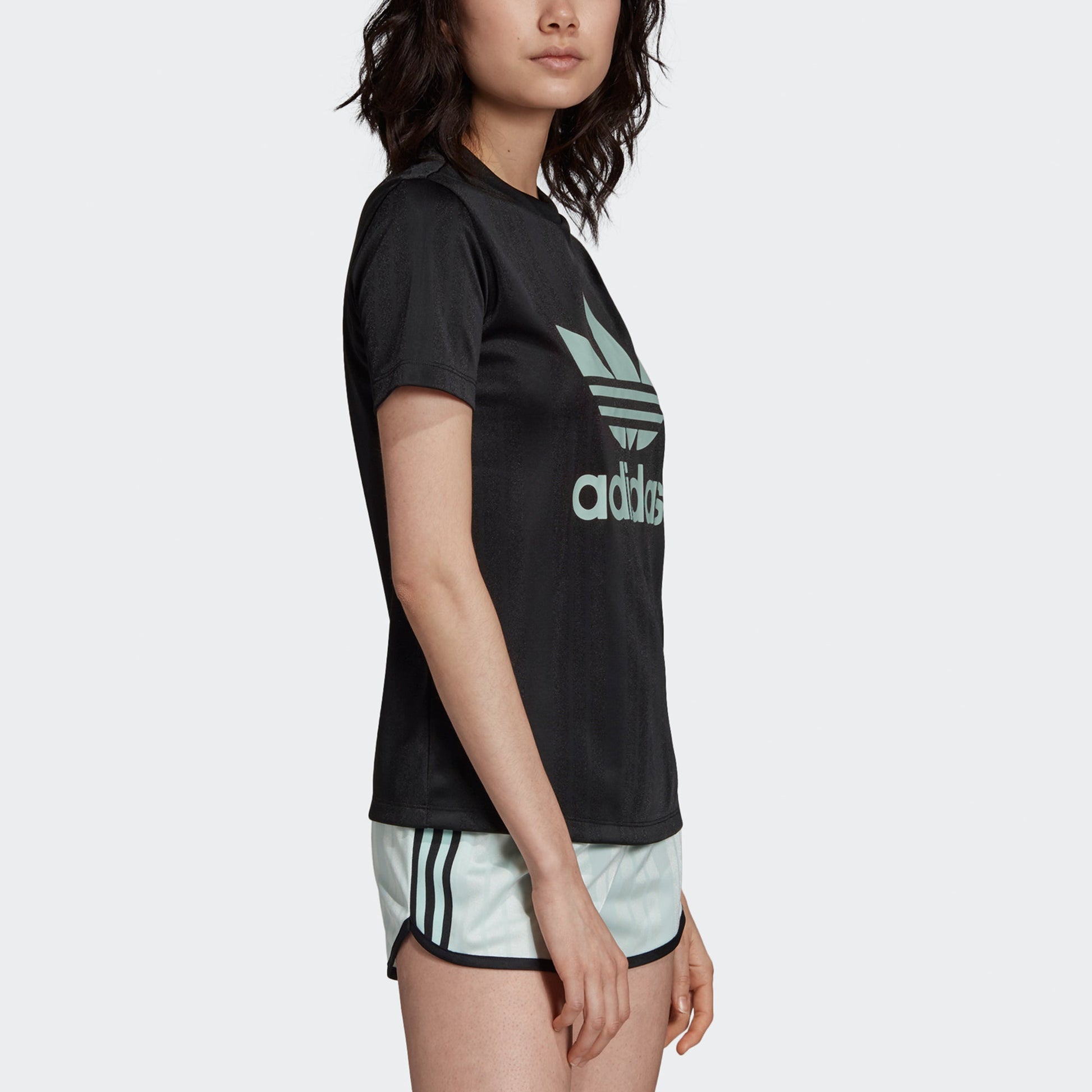 (WMNS) adidas originals Trefoil Tee Casual Sports Round Neck Alphabet Printing Short Sleeve Black DV0116
