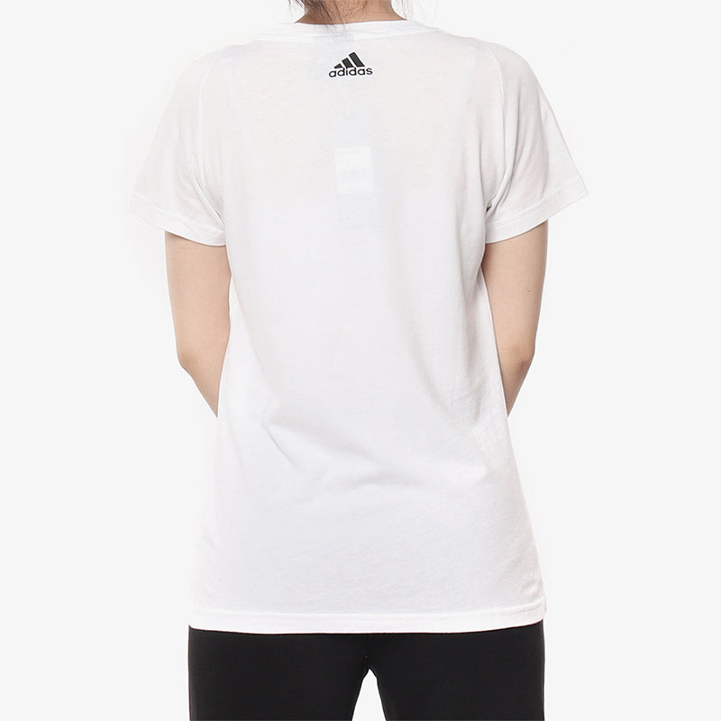 (WMNS) adidas Classic Large logo Printing Short Sleeve White S97214