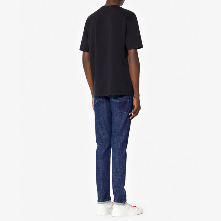 Men's KENZO Tiger Head Printing Cotton Short Sleeve Black FA5-5TS5114YO-99