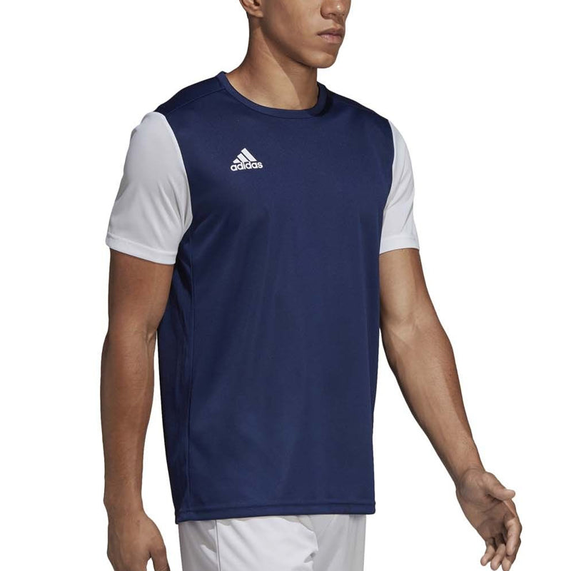 adidas Colorblock Training Sports Soccer/Football Short Sleeve Blue White DP3232