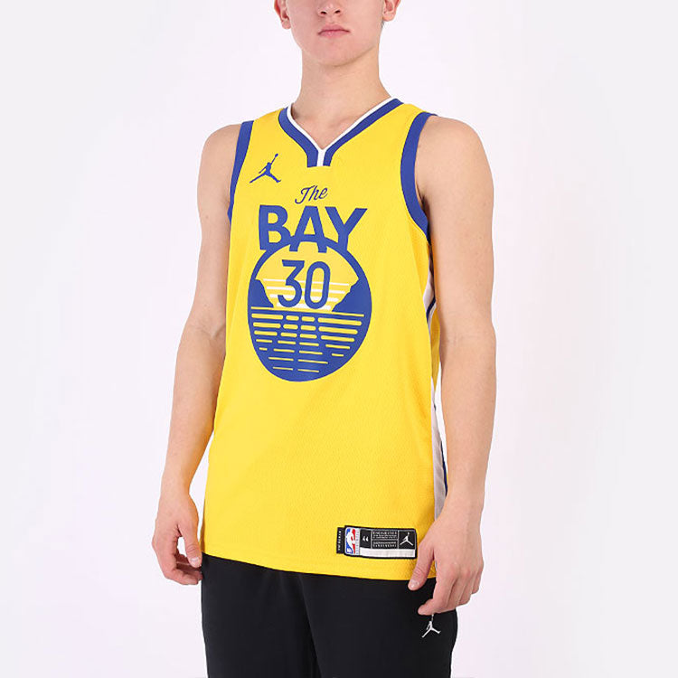 Air Jordan NBA Stephen Curry Warriors Statement Edition 2020 Swingman Jersey Yellow CV9477-729
