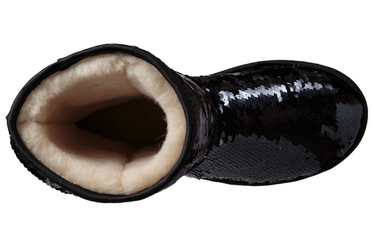 (WMNS) UGG Classic Short Sequin 'Black' 1094982-BLK