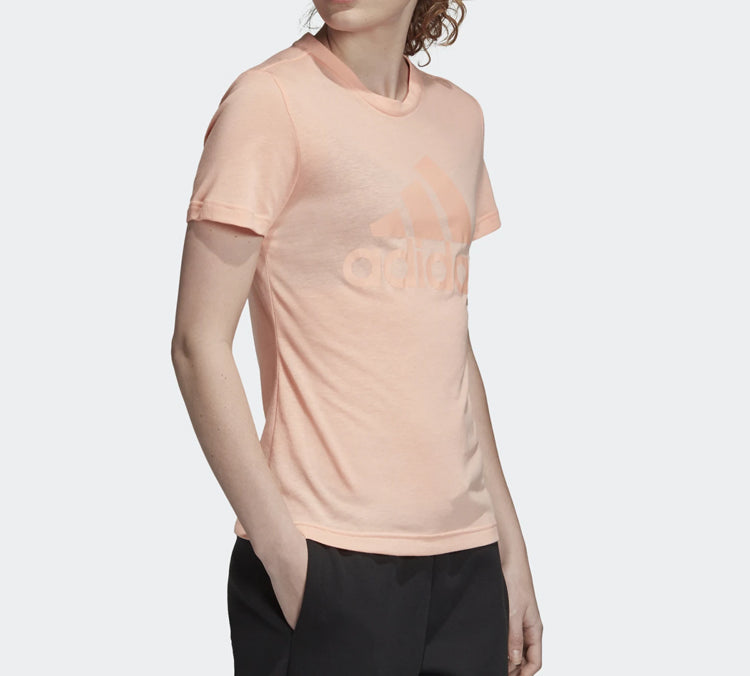 (WMNS) adidas Logo Alphabet Printing Sports Short Sleeve Pink EB3795