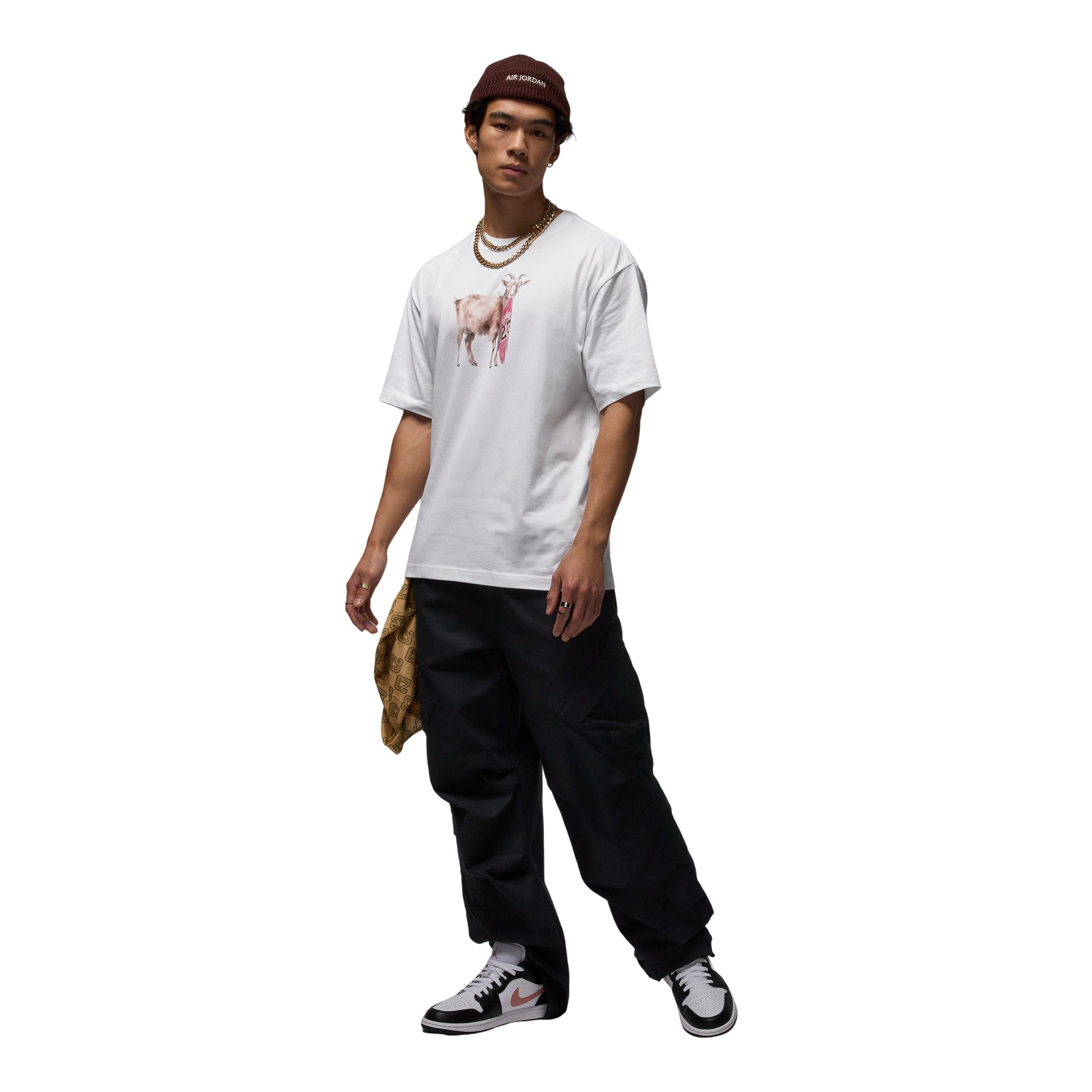 Air Jordan Goat T-shirt 'White Black' IF0786-100