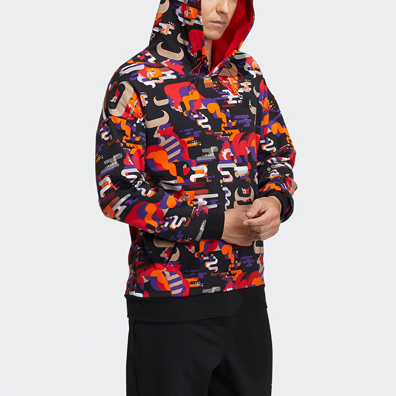 Men's adidas Cny Gfx Hs Aop New Year's Edition Printing Pattern Sports Red GQ8838