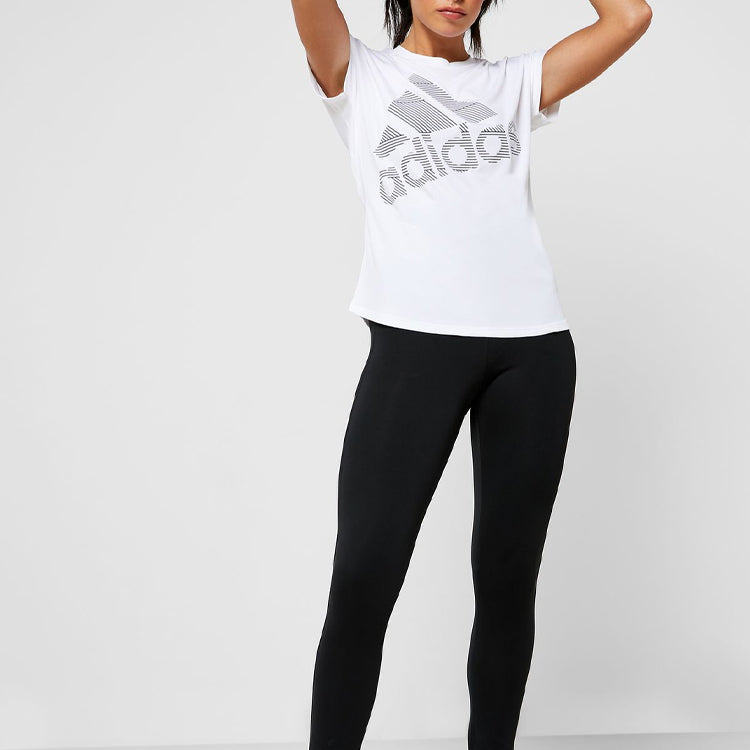 (WMNS) adidas Training Sports Round Neck Short Sleeve 'White' EB4501